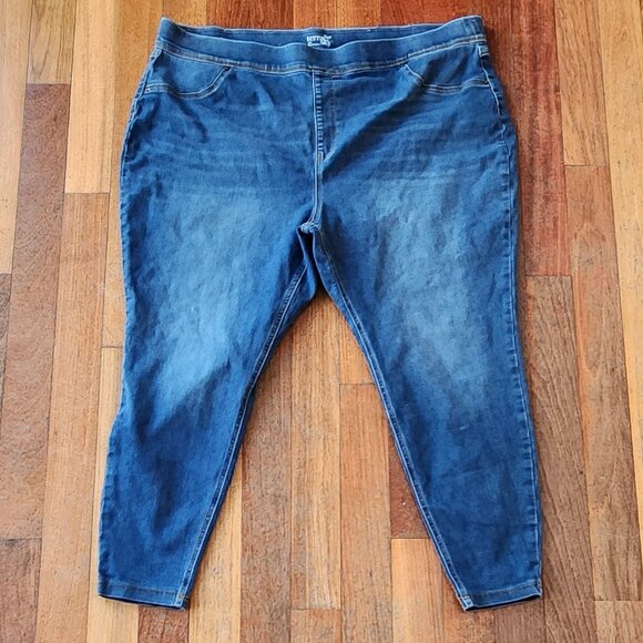 Terra & Sky Blue Faded Stretch Waist Plus Size Jeans Size 3X - Picture 2 of 11